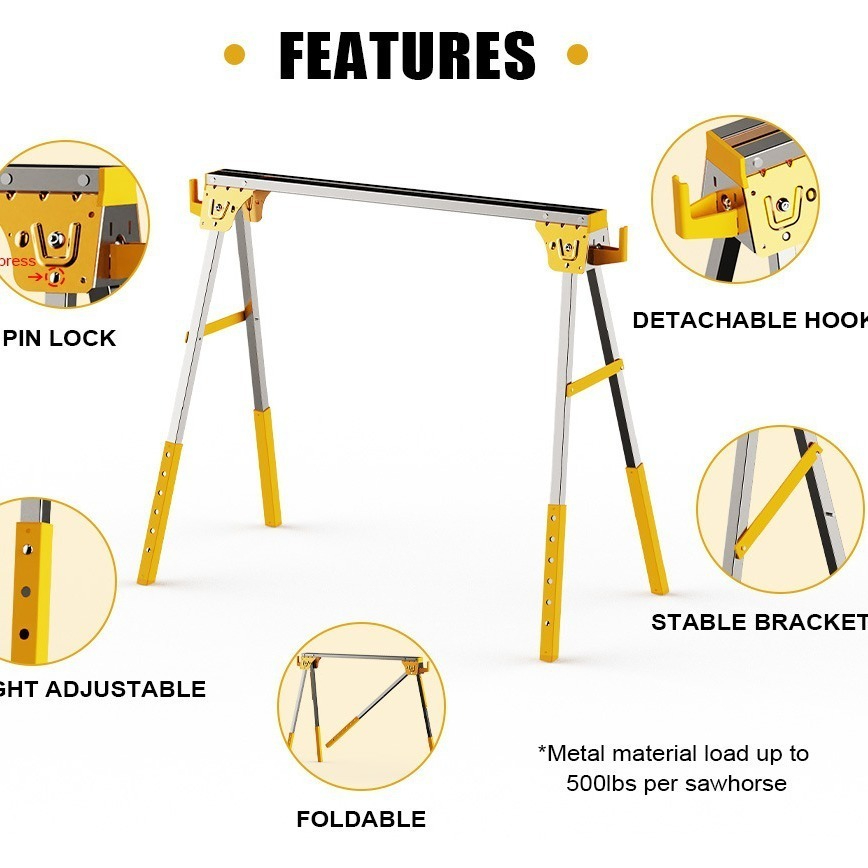 Workbench Portable Fold - Металлическая пиловая подставка для пилы, сверхмощный