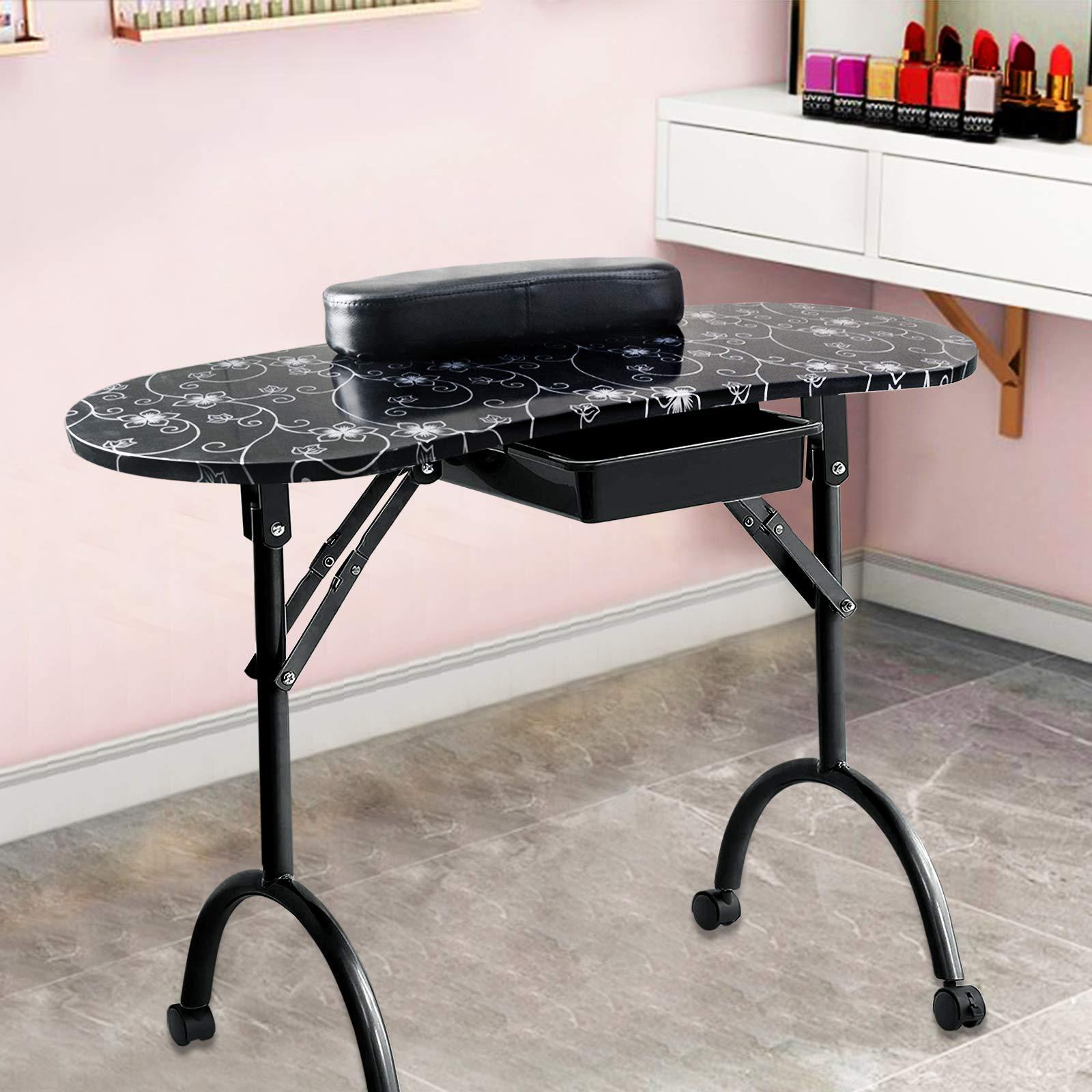 Workbench Portable Fold - Стол для маникюра с узорчатым дизайном.